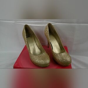 Elegant Gold Glitter Heels